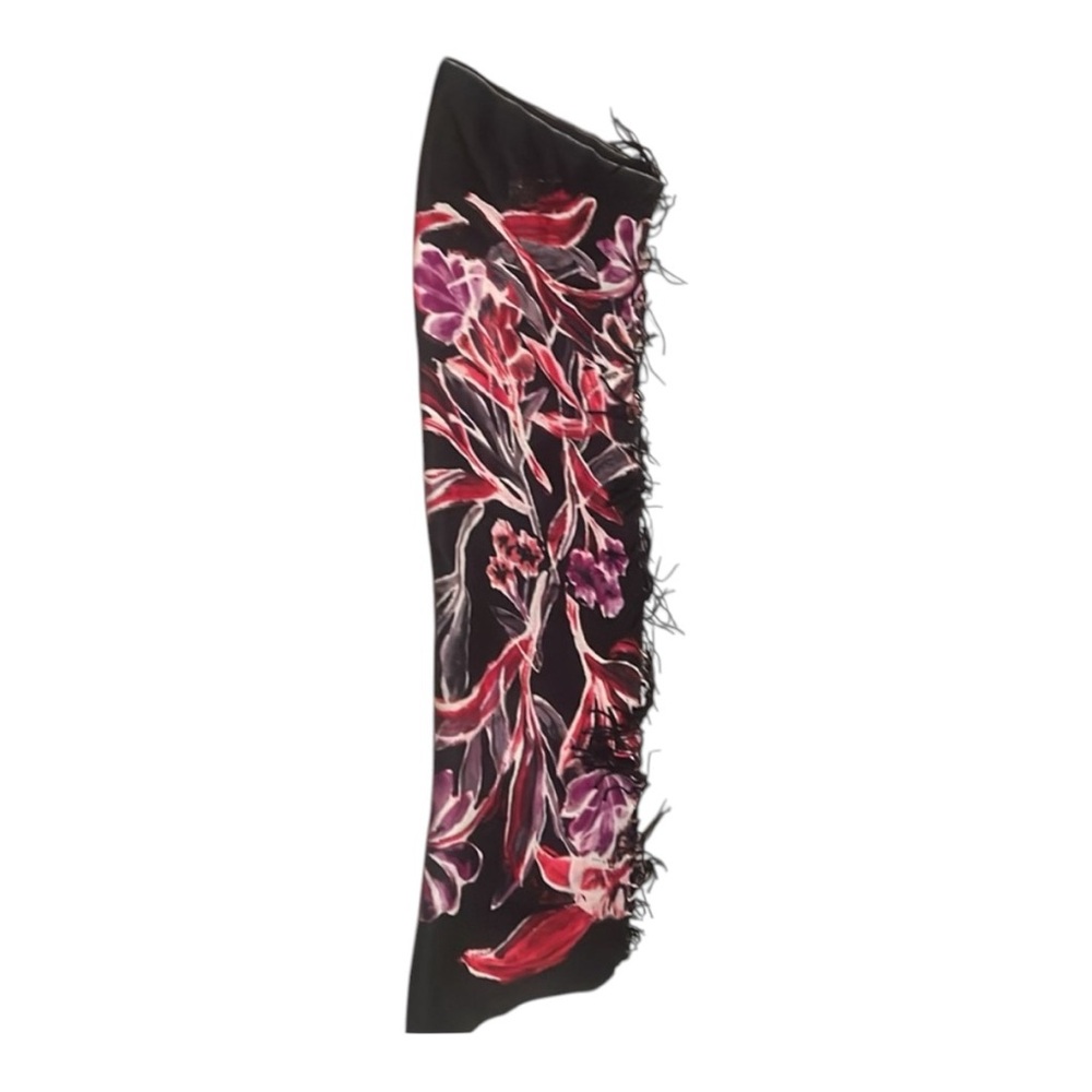 Black long scarf with multicolored flowers NWOT host pick